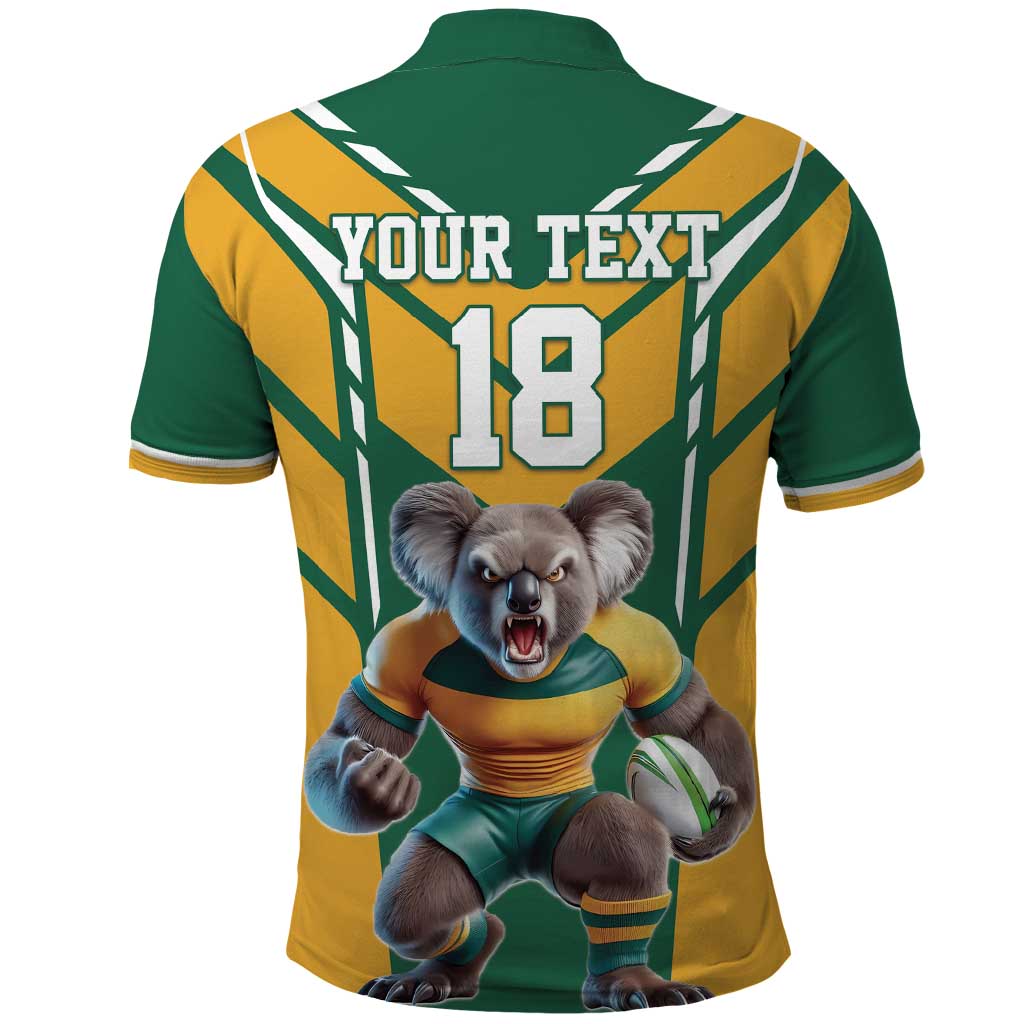 Custom Australia Rugby Polo Shirt Koala Mascot Sporty Style - Aussie Hoodie