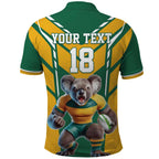 Custom Australia Rugby Polo Shirt Koala Mascot Sporty Style - Aussie Hoodie