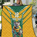 Custom Australia Rugby Quilt Koala Mascot Sporty Style - Aussie Hoodie
