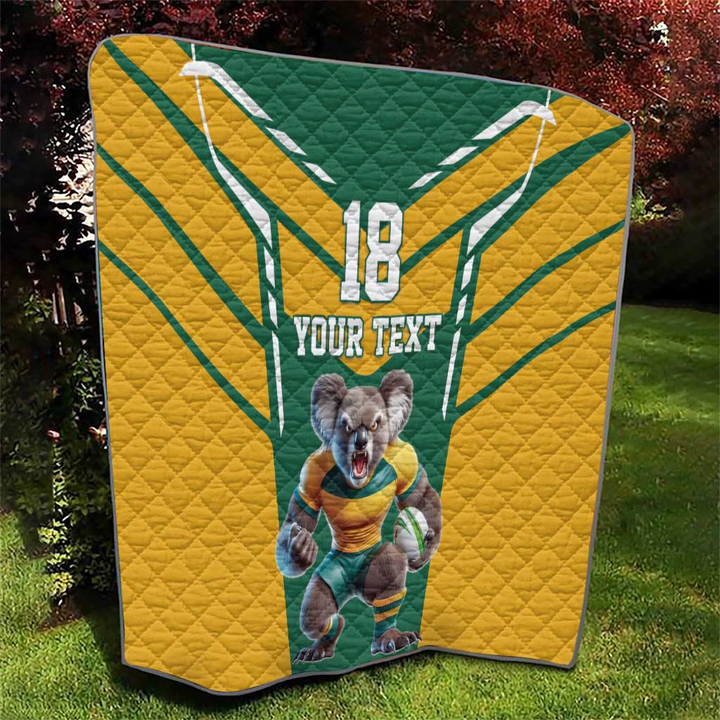 Custom Australia Rugby Quilt Koala Mascot Sporty Style - Aussie Hoodie