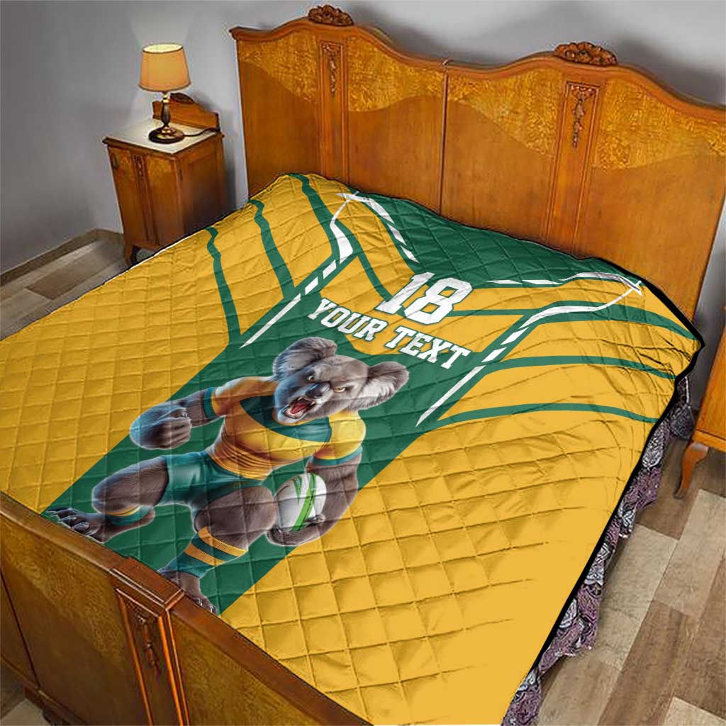 Custom Australia Rugby Quilt Koala Mascot Sporty Style - Aussie Hoodie