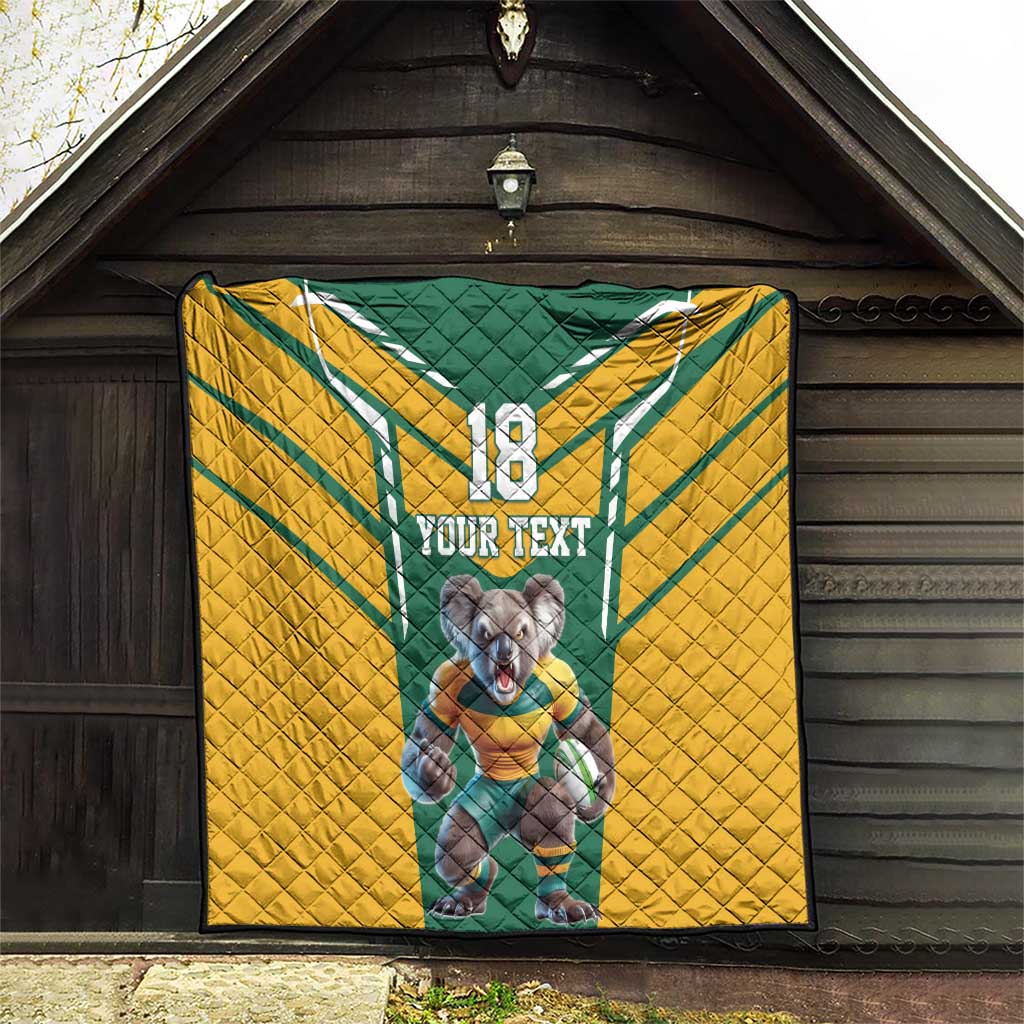 Custom Australia Rugby Quilt Koala Mascot Sporty Style - Aussie Hoodie