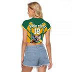 Custom Australia Rugby Raglan Cropped T Shirt Koala Mascot Sporty Style - Aussie Hoodie