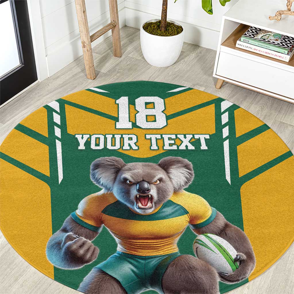 Custom Australia Rugby Round Carpet Koala Mascot Sporty Style - Aussie Hoodie