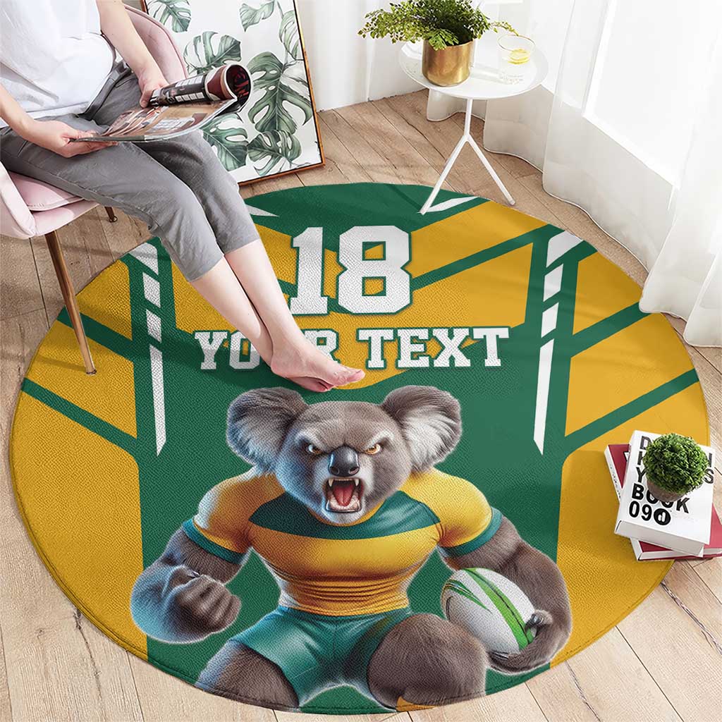 Custom Australia Rugby Round Carpet Koala Mascot Sporty Style - Aussie Hoodie