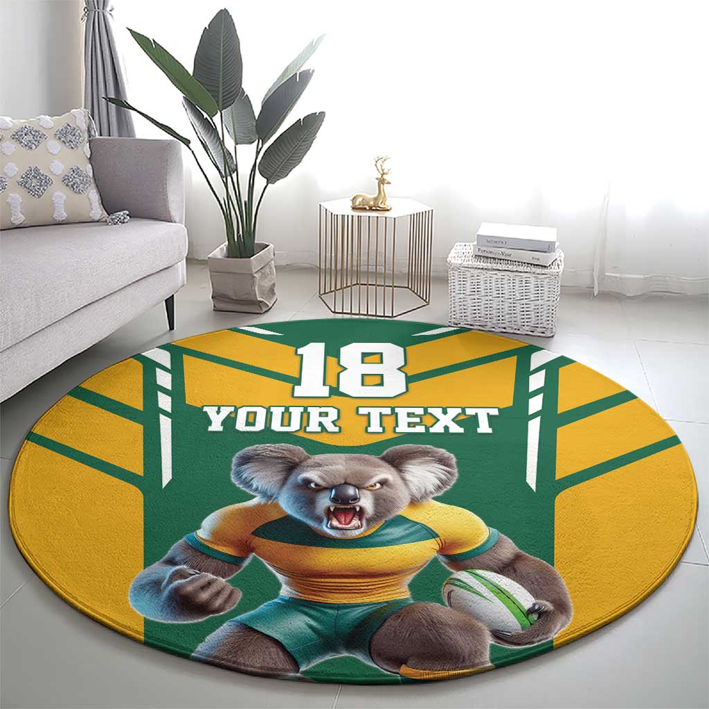 Custom Australia Rugby Round Carpet Koala Mascot Sporty Style - Aussie Hoodie