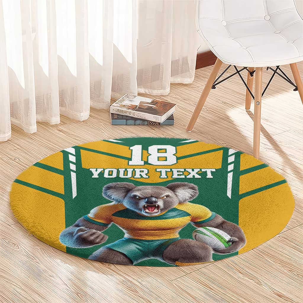 Custom Australia Rugby Round Carpet Koala Mascot Sporty Style - Aussie Hoodie