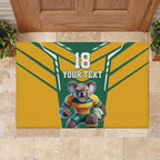 Custom Australia Rugby Rubber Doormat Koala Mascot Sporty Style - Aussie Hoodie