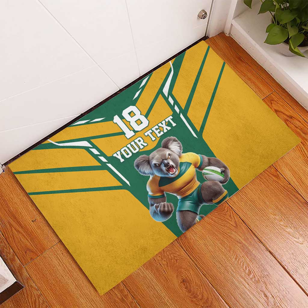 Custom Australia Rugby Rubber Doormat Koala Mascot Sporty Style - Aussie Hoodie