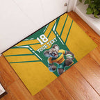 Custom Australia Rugby Rubber Doormat Koala Mascot Sporty Style - Aussie Hoodie