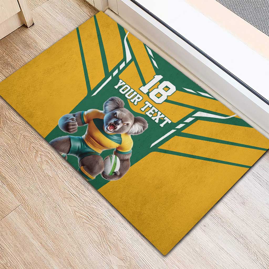 Custom Australia Rugby Rubber Doormat Koala Mascot Sporty Style - Aussie Hoodie