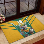 Custom Australia Rugby Rubber Doormat Koala Mascot Sporty Style - Aussie Hoodie