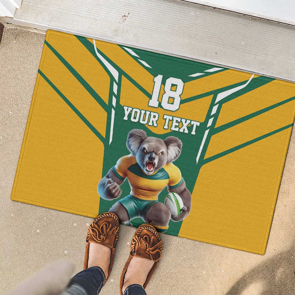 Custom Australia Rugby Rubber Doormat Koala Mascot Sporty Style - Aussie Hoodie