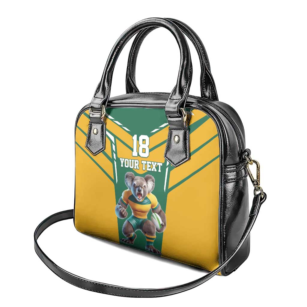 Custom Australia Rugby Shoulder Handbag Koala Mascot Sporty Style - Aussie Hoodie