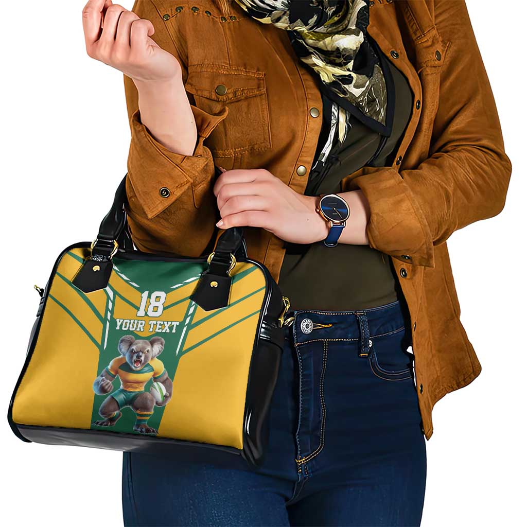 Custom Australia Rugby Shoulder Handbag Koala Mascot Sporty Style - Aussie Hoodie