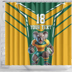 Custom Australia Rugby Shower Curtain Koala Mascot Sporty Style - Aussie Hoodie