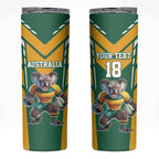 Custom Australia Rugby Skinny Tumbler Koala Mascot Sporty Style - Aussie Hoodie