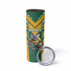 Custom Australia Rugby Skinny Tumbler Koala Mascot Sporty Style - Aussie Hoodie