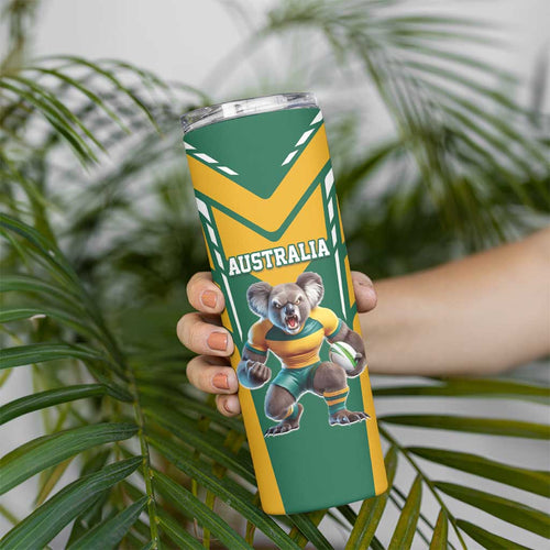 Custom Australia Rugby Skinny Tumbler Koala Mascot Sporty Style - Aussie Hoodie