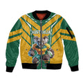 Custom Australia Rugby Sleeve Zip Bomber Jacket Koala Mascot Sporty Style - Aussie Hoodie