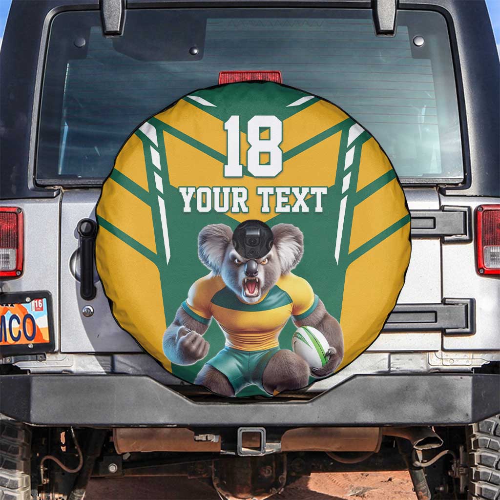 Custom Australia Rugby Spare Tire Cover Koala Mascot Sporty Style - Aussie Hoodie