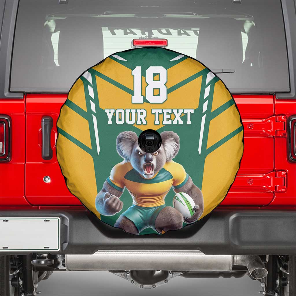 Custom Australia Rugby Spare Tire Cover Koala Mascot Sporty Style - Aussie Hoodie
