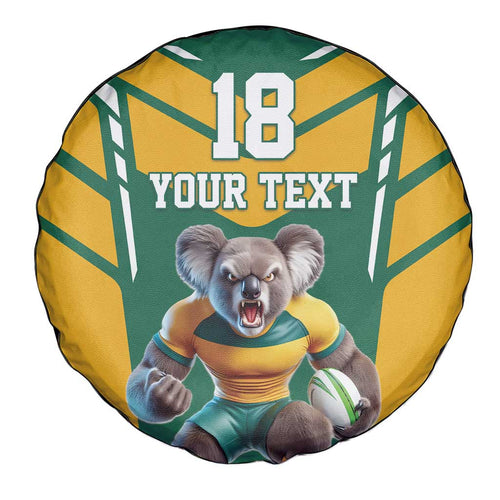 Custom Australia Rugby Spare Tire Cover Koala Mascot Sporty Style - Aussie Hoodie