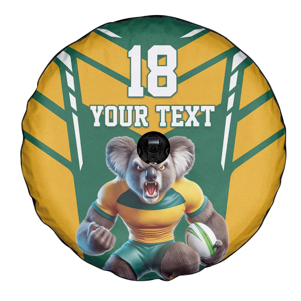 Custom Australia Rugby Spare Tire Cover Koala Mascot Sporty Style - Aussie Hoodie