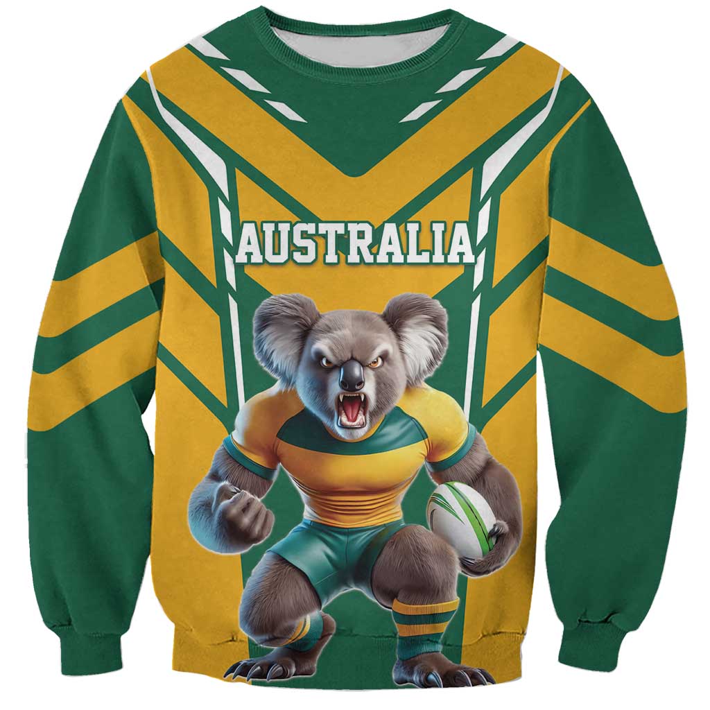 Custom Australia Rugby Sweatshirt Koala Mascot Sporty Style - Aussie Hoodie