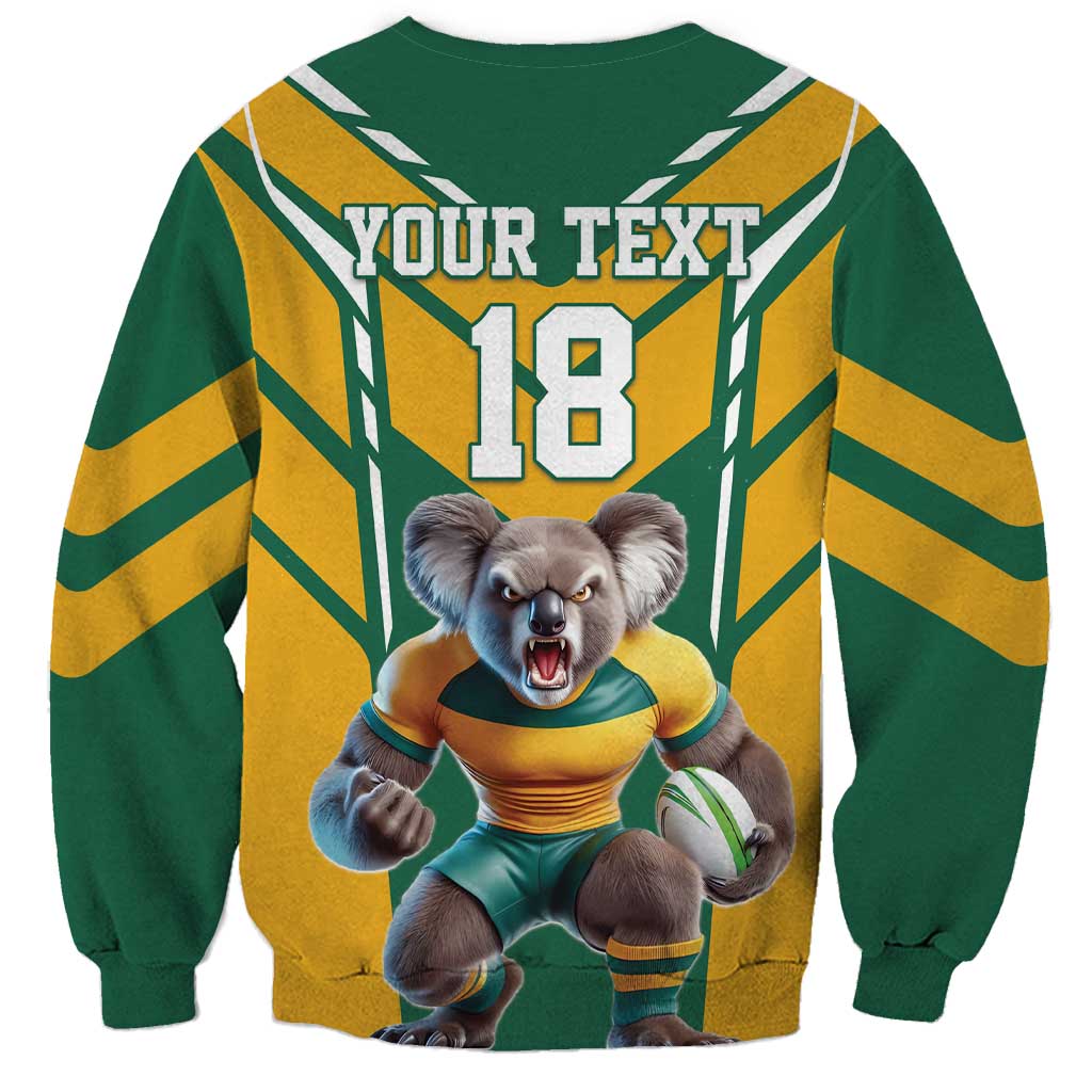 Custom Australia Rugby Sweatshirt Koala Mascot Sporty Style - Aussie Hoodie