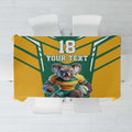 Custom Australia Rugby Tablecloth Koala Mascot Sporty Style - Aussie Hoodie