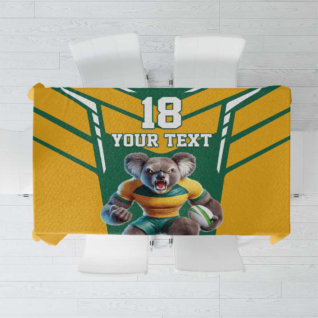 Custom Australia Rugby Tablecloth Koala Mascot Sporty Style - Aussie Hoodie