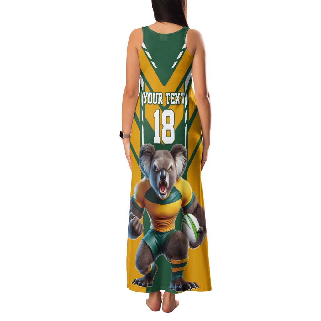 Custom Australia Rugby Tank Maxi Dress Koala Mascot Sporty Style - Aussie Hoodie