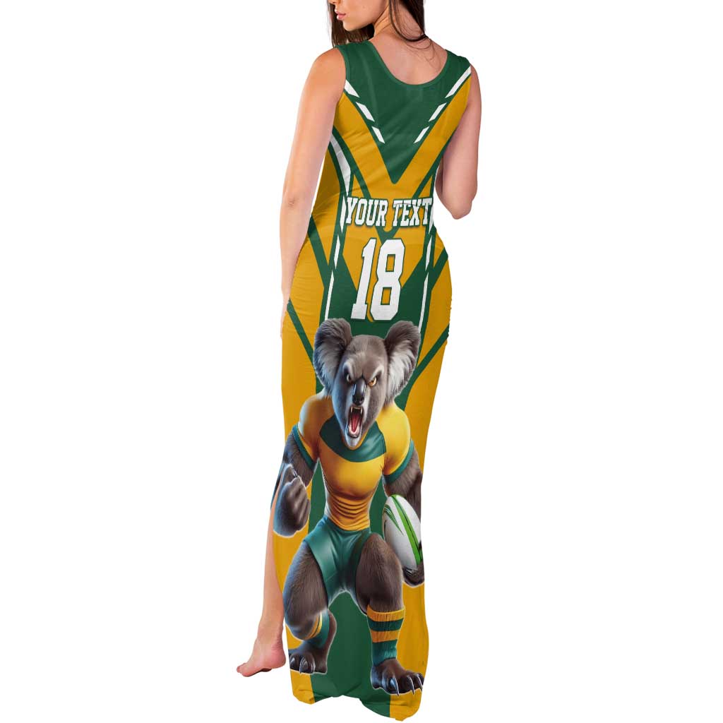 Custom Australia Rugby Tank Maxi Dress Koala Mascot Sporty Style - Aussie Hoodie