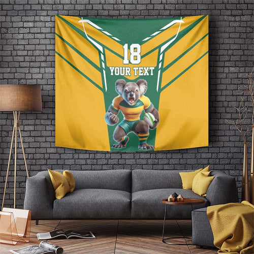 Custom Australia Rugby Tapestry Koala Mascot Sporty Style - Aussie Hoodie