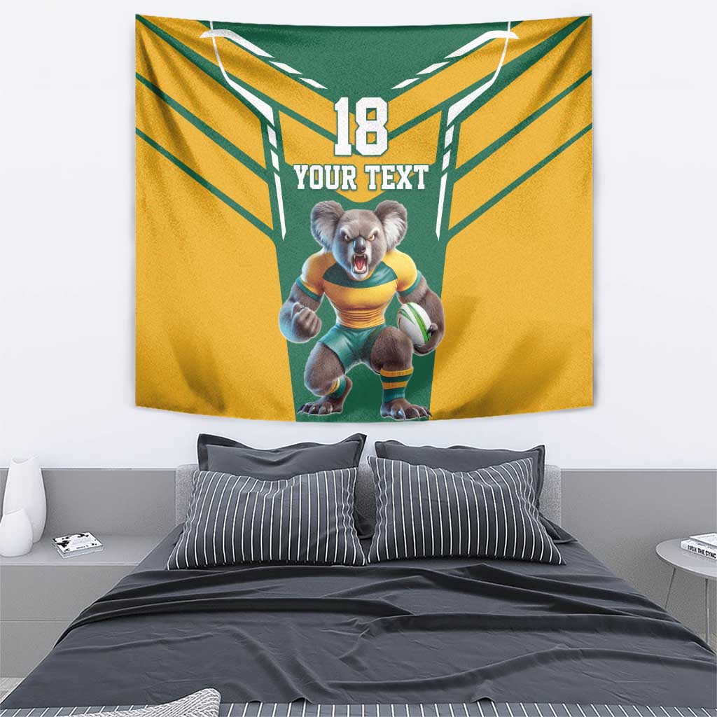 Custom Australia Rugby Tapestry Koala Mascot Sporty Style - Aussie Hoodie