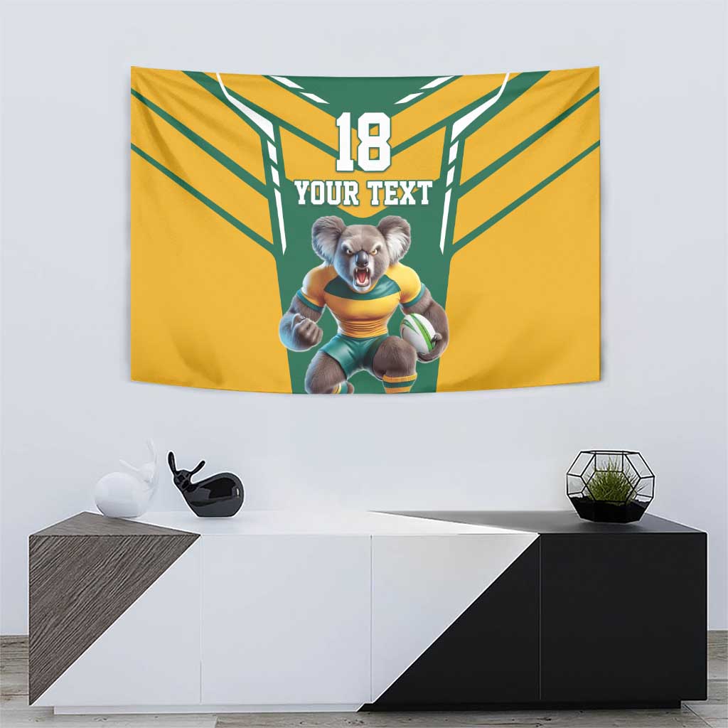 Custom Australia Rugby Tapestry Koala Mascot Sporty Style - Aussie Hoodie