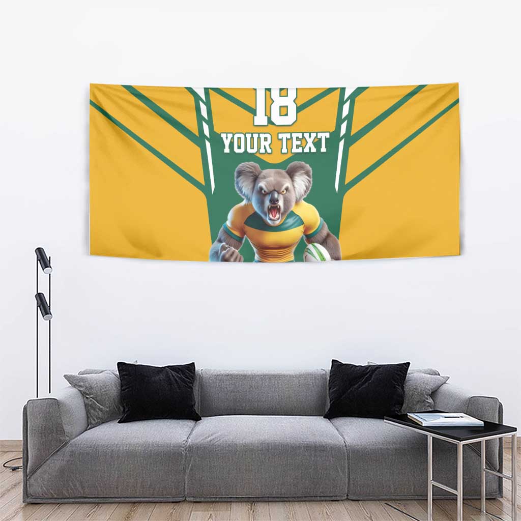 Custom Australia Rugby Tapestry Koala Mascot Sporty Style - Aussie Hoodie