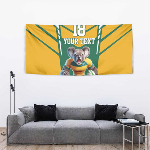 Custom Australia Rugby Tapestry Koala Mascot Sporty Style - Aussie Hoodie