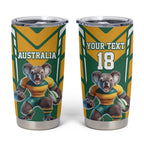 Custom Australia Rugby Tumbler Cup Koala Mascot Sporty Style - Aussie Hoodie