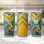 Custom Australia Rugby Tumbler Cup Koala Mascot Sporty Style - Aussie Hoodie