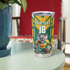 Custom Australia Rugby Tumbler Cup Koala Mascot Sporty Style - Aussie Hoodie