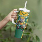 Custom Australia Rugby Tumbler With Handle Koala Mascot Sporty Style - Aussie Hoodie