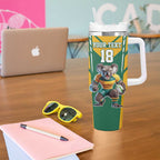 Custom Australia Rugby Tumbler With Handle Koala Mascot Sporty Style - Aussie Hoodie
