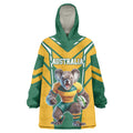 Custom Australia Rugby Wearable Blanket Hoodie Koala Mascot Sporty Style - Aussie Hoodie