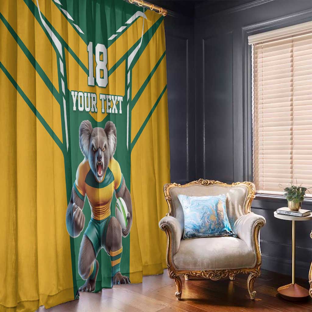 Custom Australia Rugby Window Curtain Koala Mascot Sporty Style - Aussie Hoodie