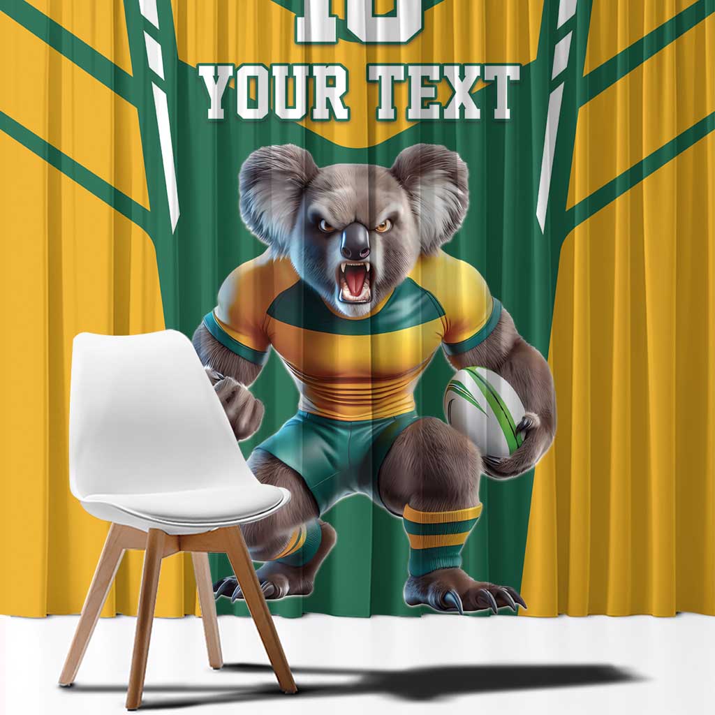 Custom Australia Rugby Window Curtain Koala Mascot Sporty Style - Aussie Hoodie