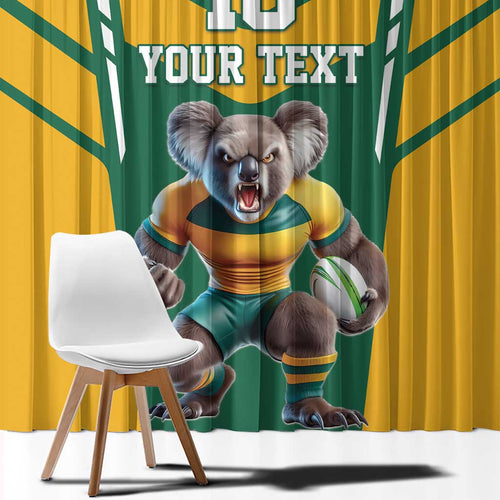 Custom Australia Rugby Window Curtain Koala Mascot Sporty Style - Aussie Hoodie