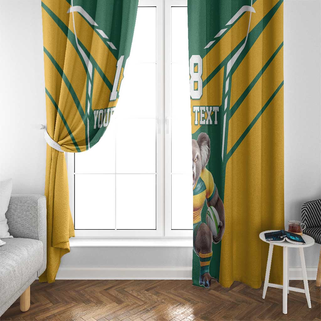 Custom Australia Rugby Window Curtain Koala Mascot Sporty Style - Aussie Hoodie