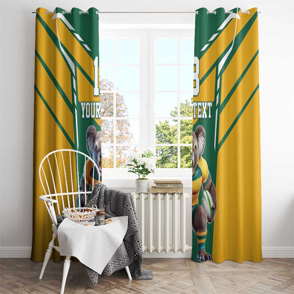 Custom Australia Rugby Window Curtain Koala Mascot Sporty Style - Aussie Hoodie